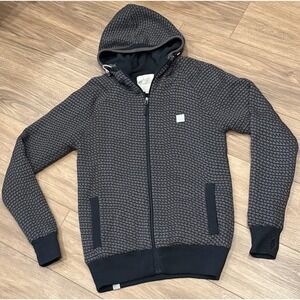 Bench Fleece Lined Green/Black Sweater Hoodie Full Zip Pockets Men's Small EUC